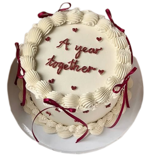 Together Anniversary Cake - 2 Lbs Elegant Cream Swirls