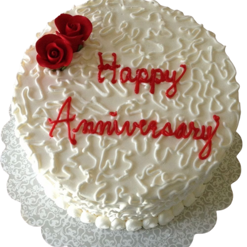 Red Roses Anniversary Cake - 2 Lbs Elegant Floral Design