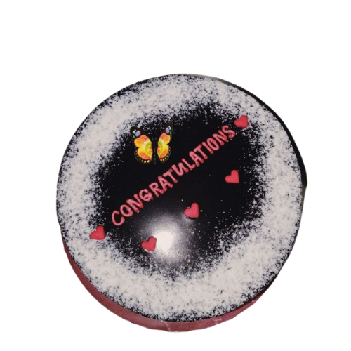 Black Congrats Cake | 2 Lbs Stylish Milestone Celebration Dessert