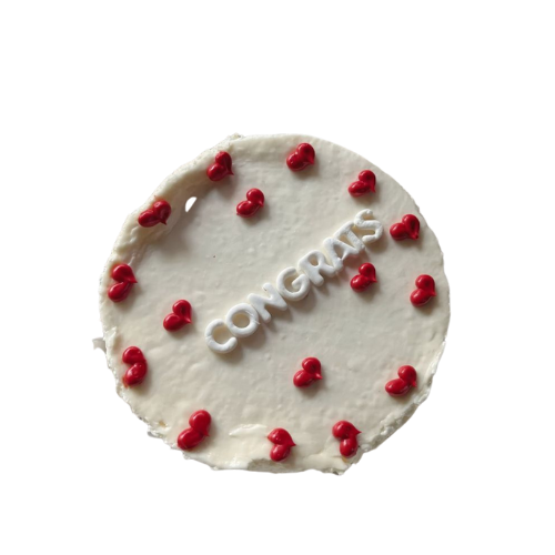 Red Hearts Congrats Cake | 2 Lbs Joyful Milestone Dessert