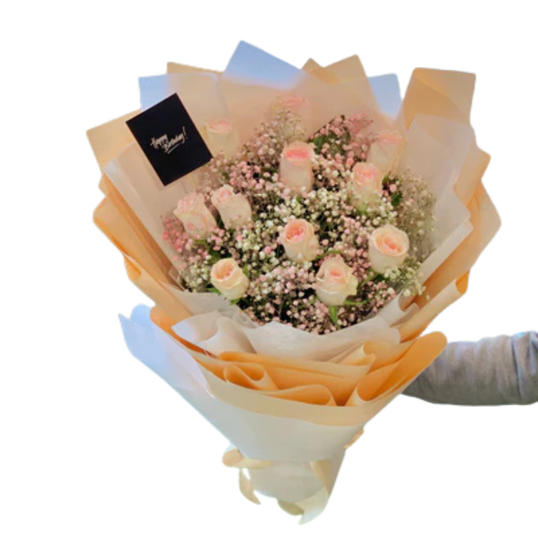 Lovely Delight 10 Rose Bouquet | Charming Floral Arrangement