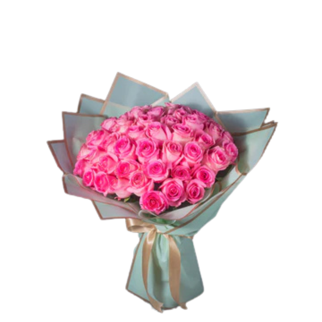 Flamingo Pink Rose Bouquet | Vibrant Romantic Floral Gift