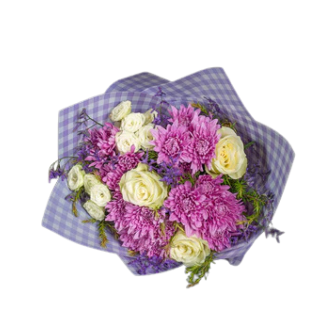 Lavender Bliss Rose & Chrysanthemum Bouquet | Elegant Floral Gift