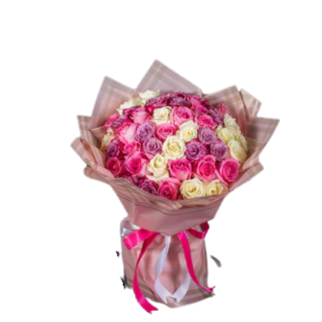 Elegant 100 Mixed Roses Bouquet | Stunning Floral Arrangement