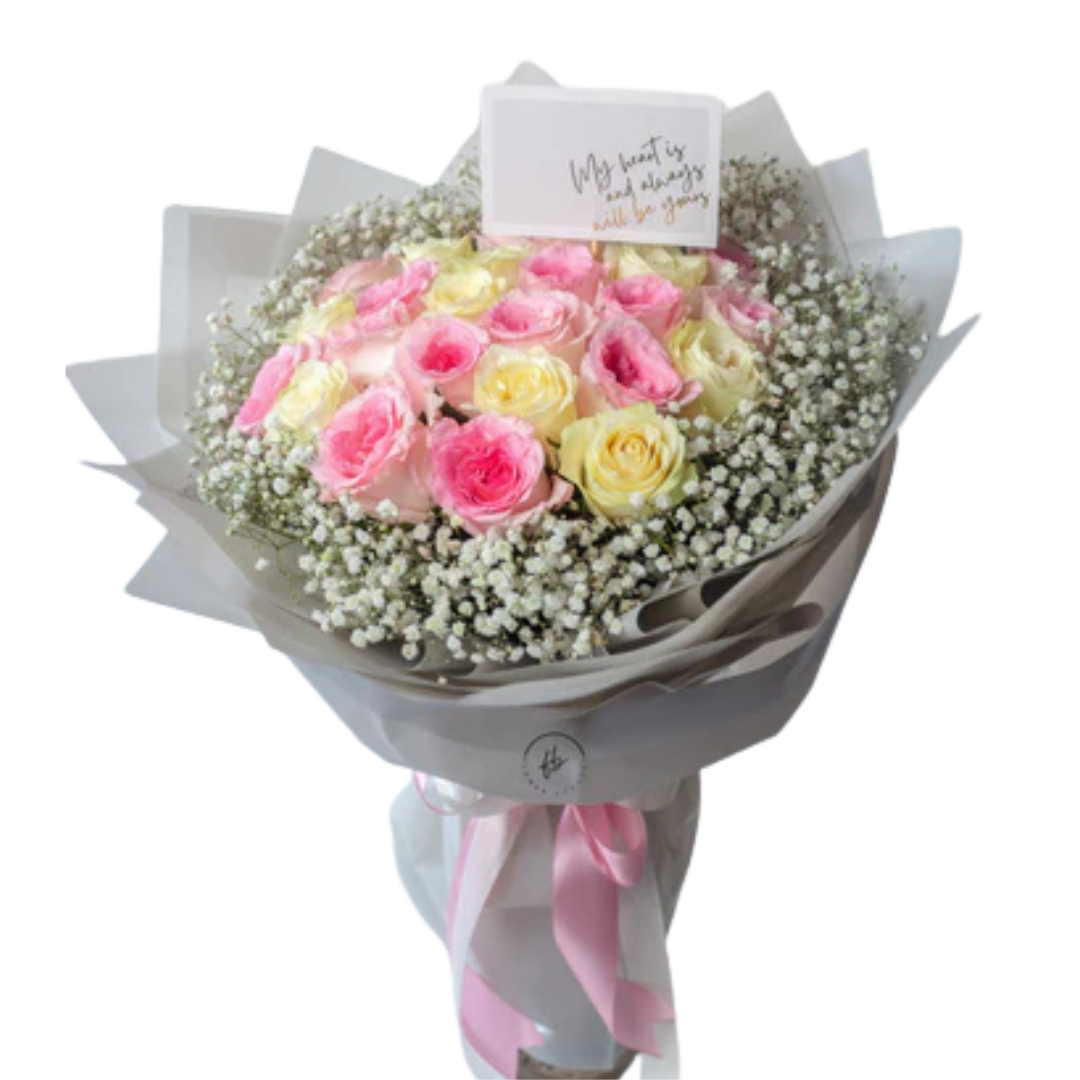 Snowy Delight 25 Imported Roses Bouquet | Elegant Floral Gift