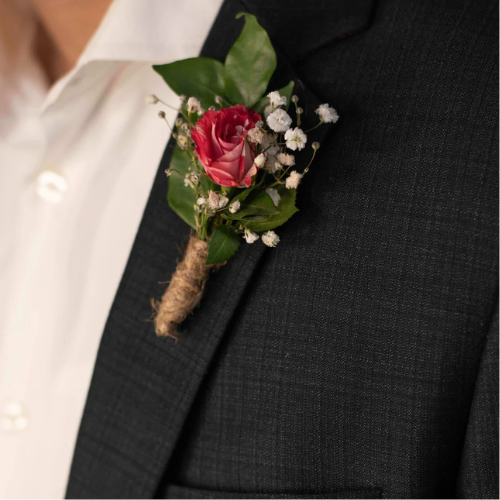 Light Blue Rose Boutonniere for Grooms and Formal Events