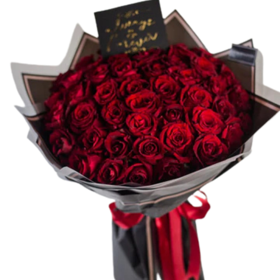Glamour 50 Imported Roses Bouquet | Luxurious Floral Gift