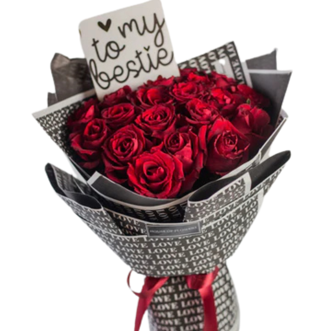 Rouge Radiance 25 Imported Roses Bouquet | Luxurious Floral Gift
