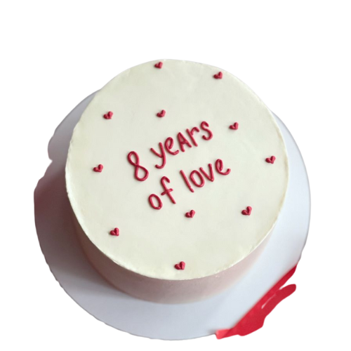 Love Years Anniversary Cake - 2 Lbs Delicate Heart Design