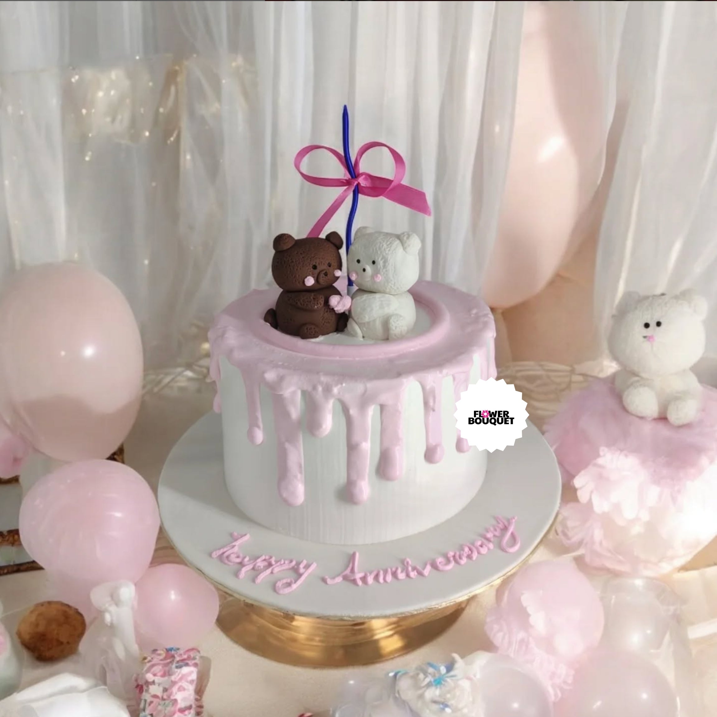 Bear & Bunny Anniversary Cake