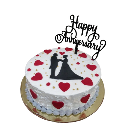 Couple Love Anniversary Cake - 2 Lbs Romantic Silhouette