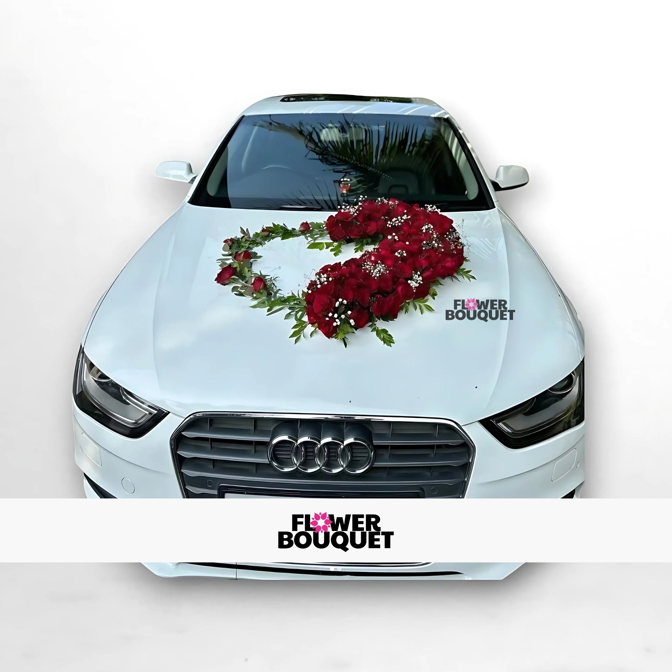 Audi Heart Blossom Wedding Car Decoration