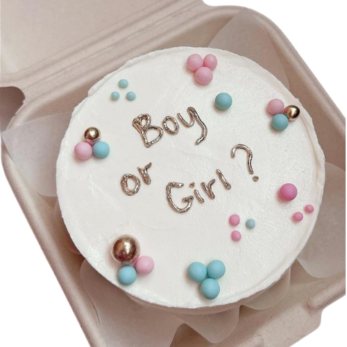 Elegant Boy or Girl Reveal Cake