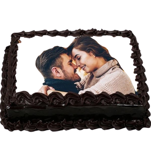 Chocolate Love Photo Cake - Premium Layered Design