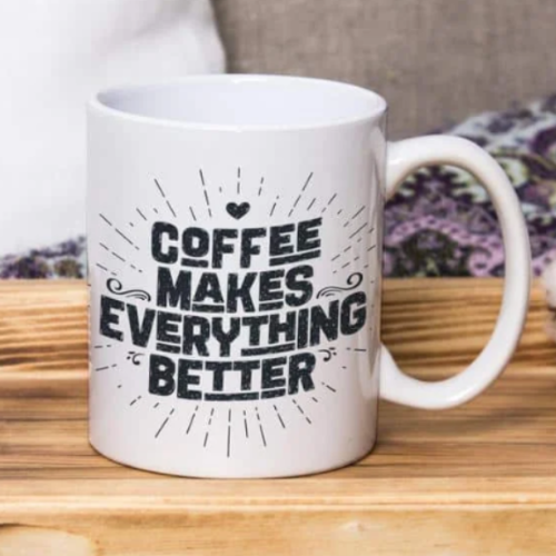Coffee Quote – White Ceramic Mug