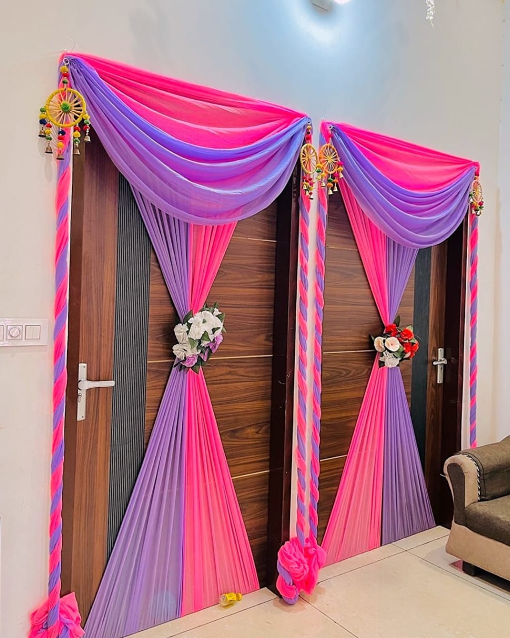 Colorful Door Draping Decoration for Mehndi & Events