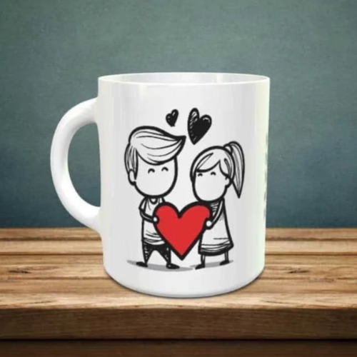 Couple Doodle – White Ceramic Mug