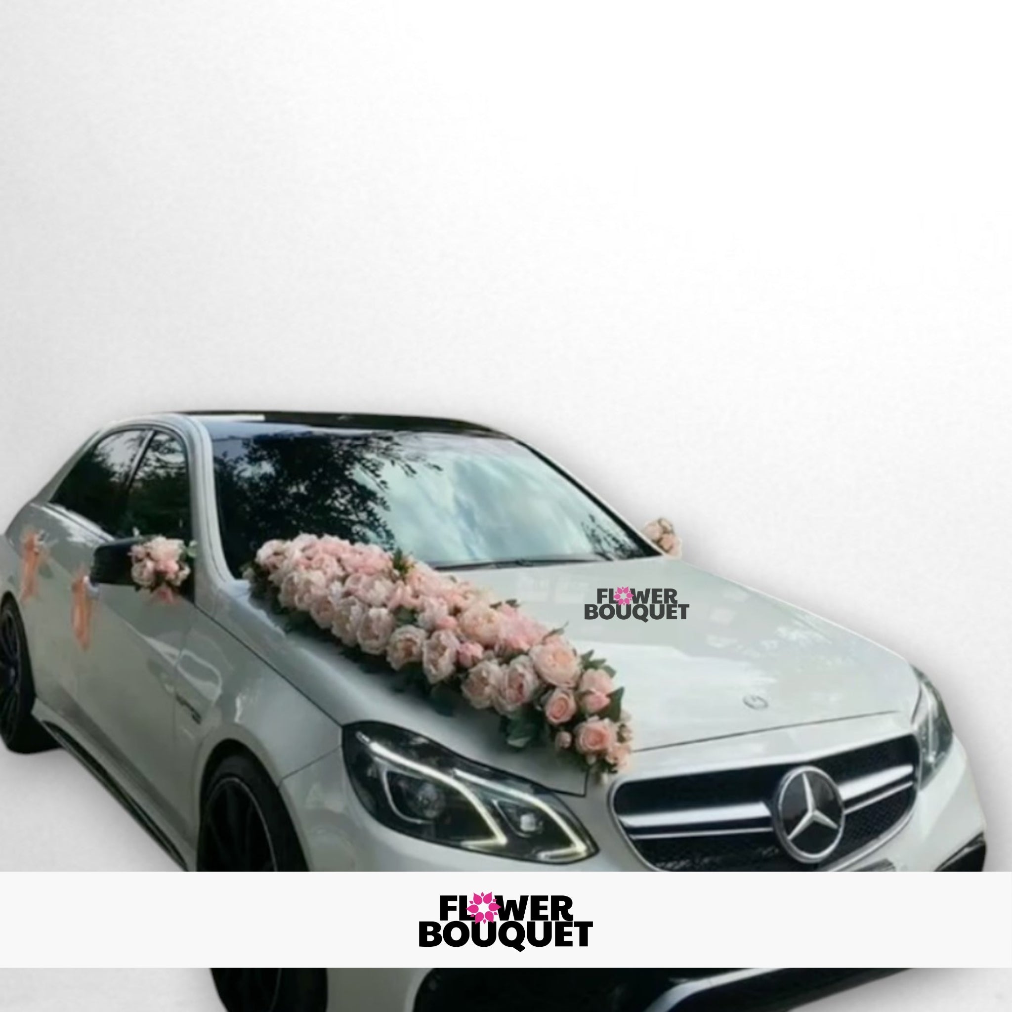 Mercedes Car Pink Flower Decoration