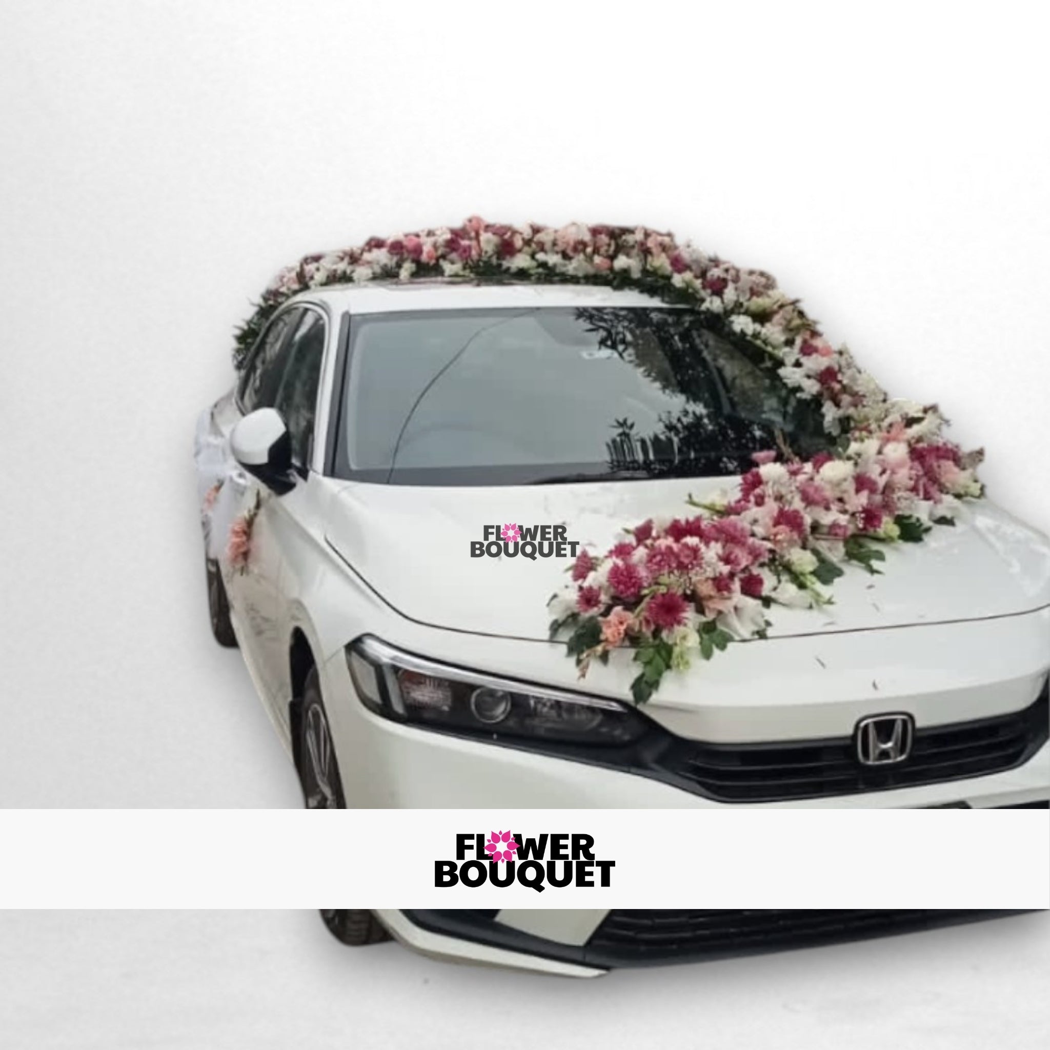 Elegant Pink and White Flower Honda Decoration