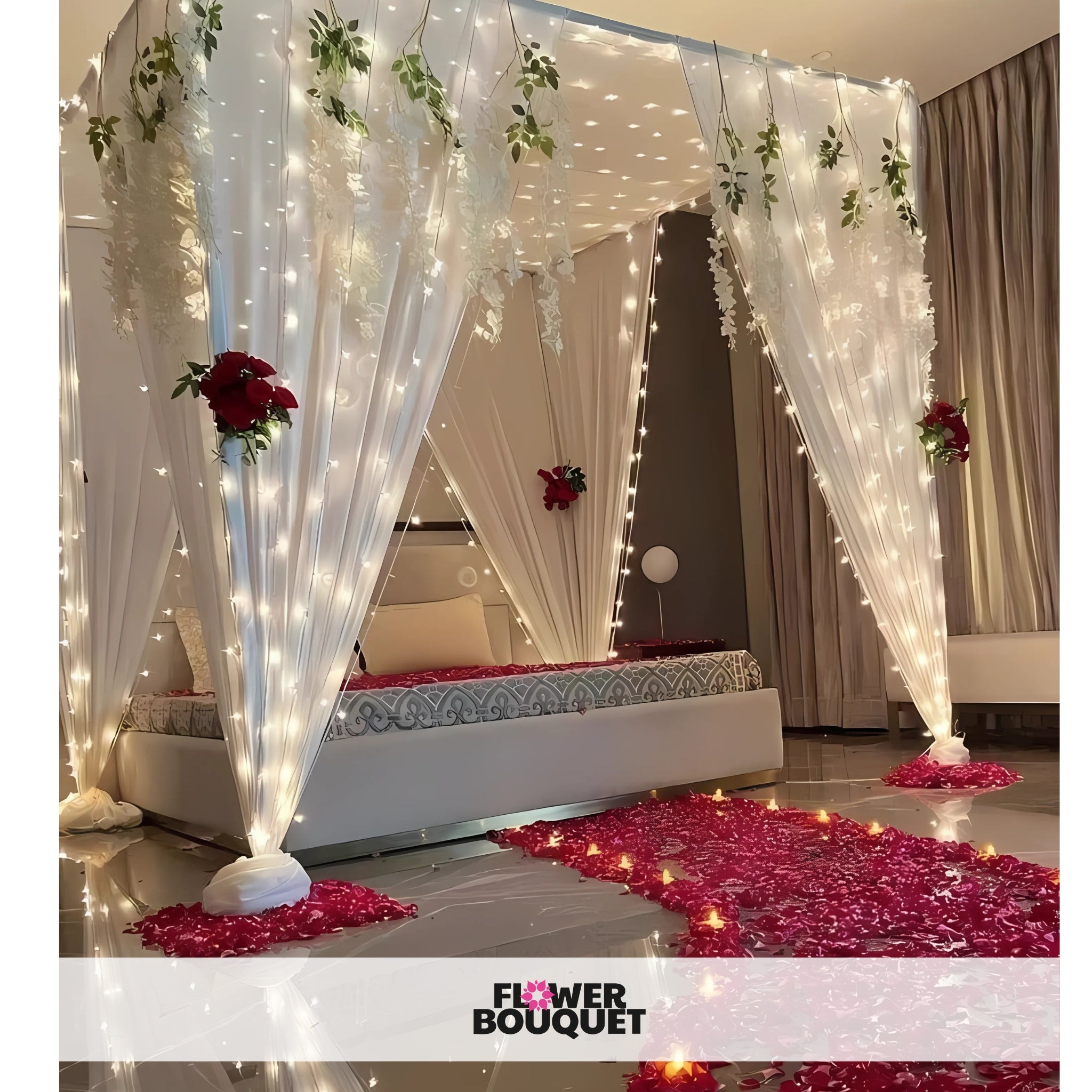 Enchanted Flower Canopy Bed Decor