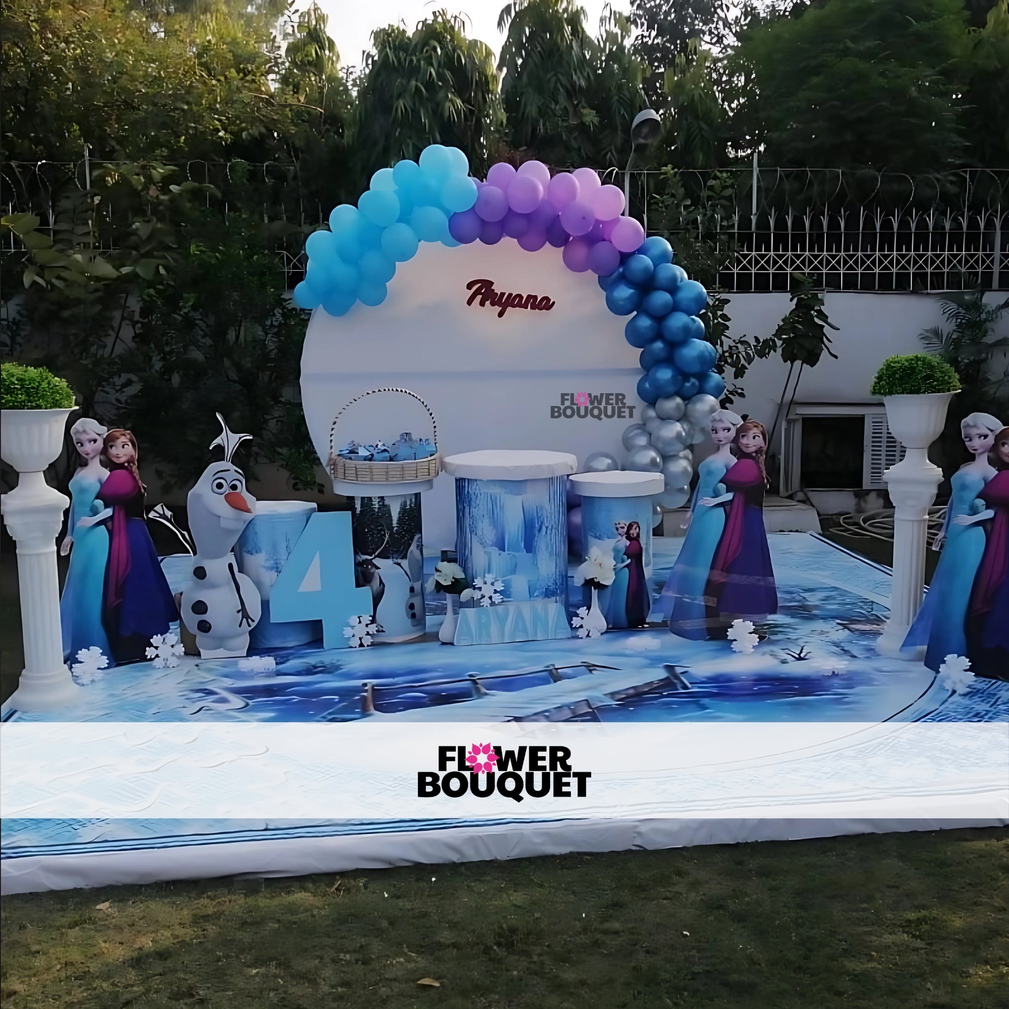 Enchanting Frozen Theme Birthday Party Setup
