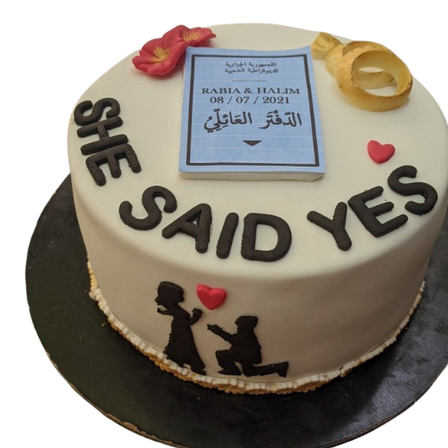 She Said Yes Engagement Cake - 2 Lbs Unique Design
