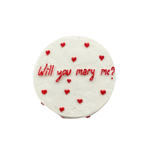 Proposal Engagement Cake - 2 Lbs Romantic Heart Design