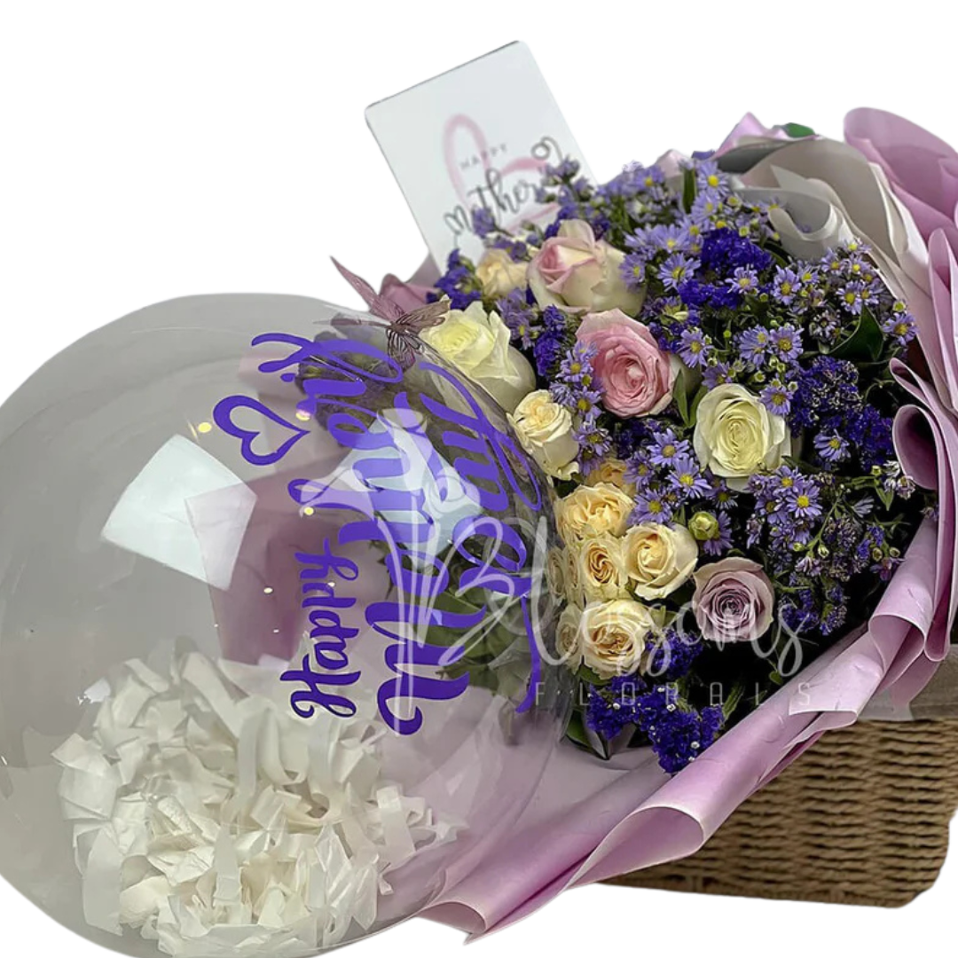 Blossom Vibes White & Pink Rose Bouquet | Elegant Floral Gift