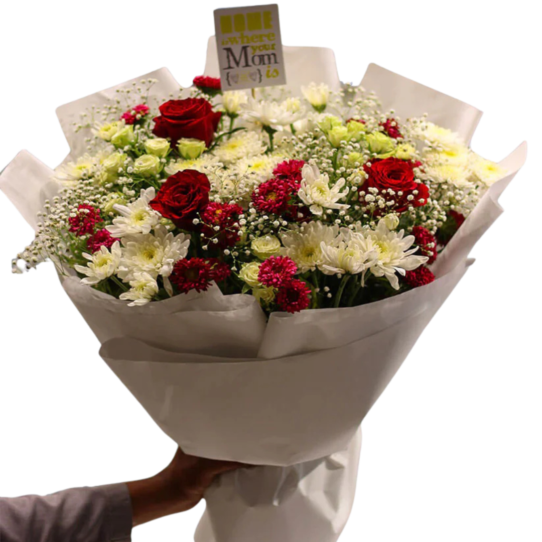 Bloom Wish Red Rose & Seasonal Flower Bouquet | Joyful Floral Gift