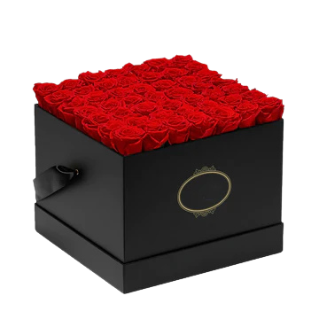 Square Love 30 Imported Roses Box | Luxurious Floral Gift