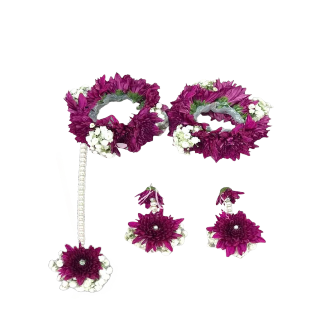 Elegant Purple Floral Jewelry Set