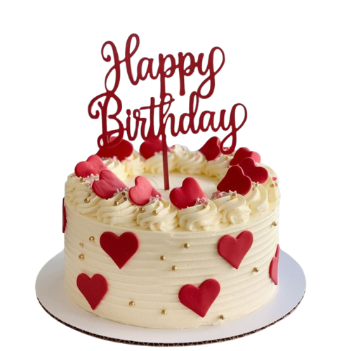 Heart Birthday Cake - 2 Lbs Sweet Fondant Hearts Design