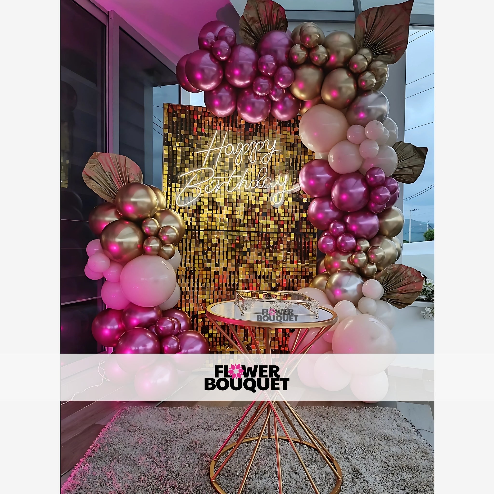 Luxurious Golden Glam Birthday Party Setup