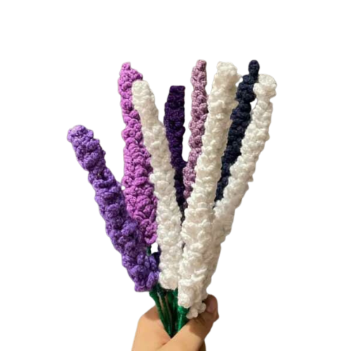 Handmade Crochet Lavender Stem Bouquet