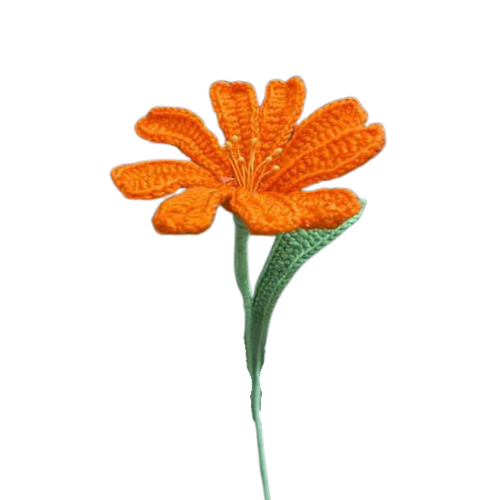Handmade Crochet Orange Daisy Flower