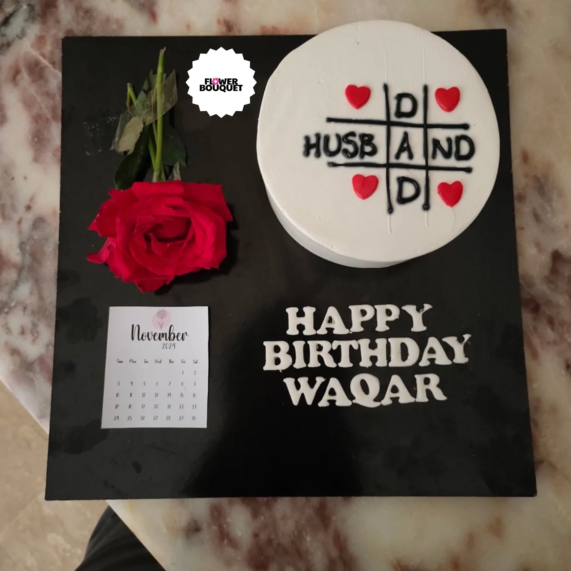 Heartfelt Husband Birthday Cake