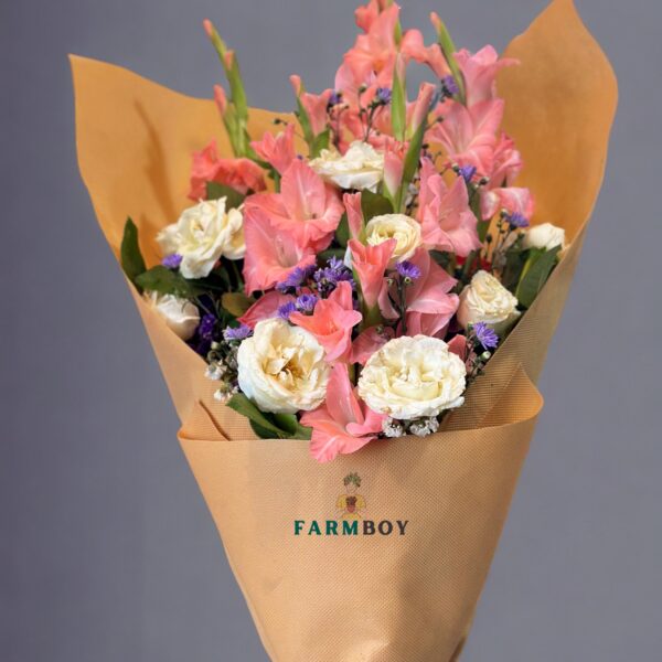 Elegant Whispers White & Pink Flower Bouquet
