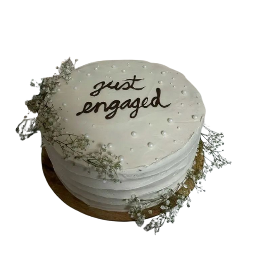 Just Engaged Cake - 2 Lbs Elegant Floral Design