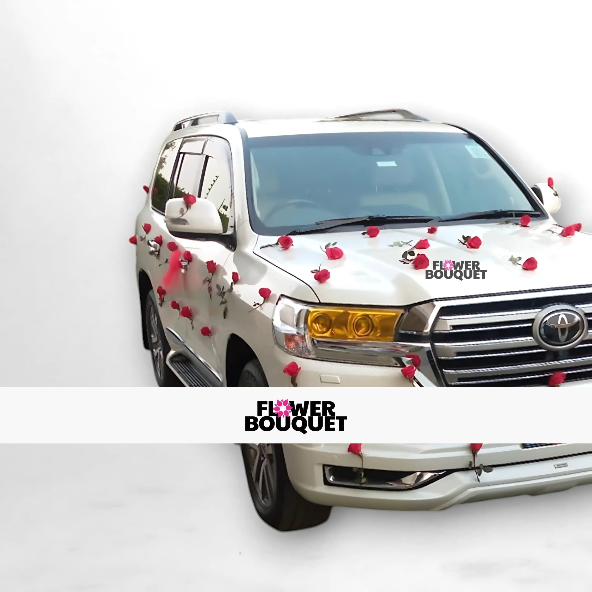 Luxurious Red Rose SUV Car Decoration