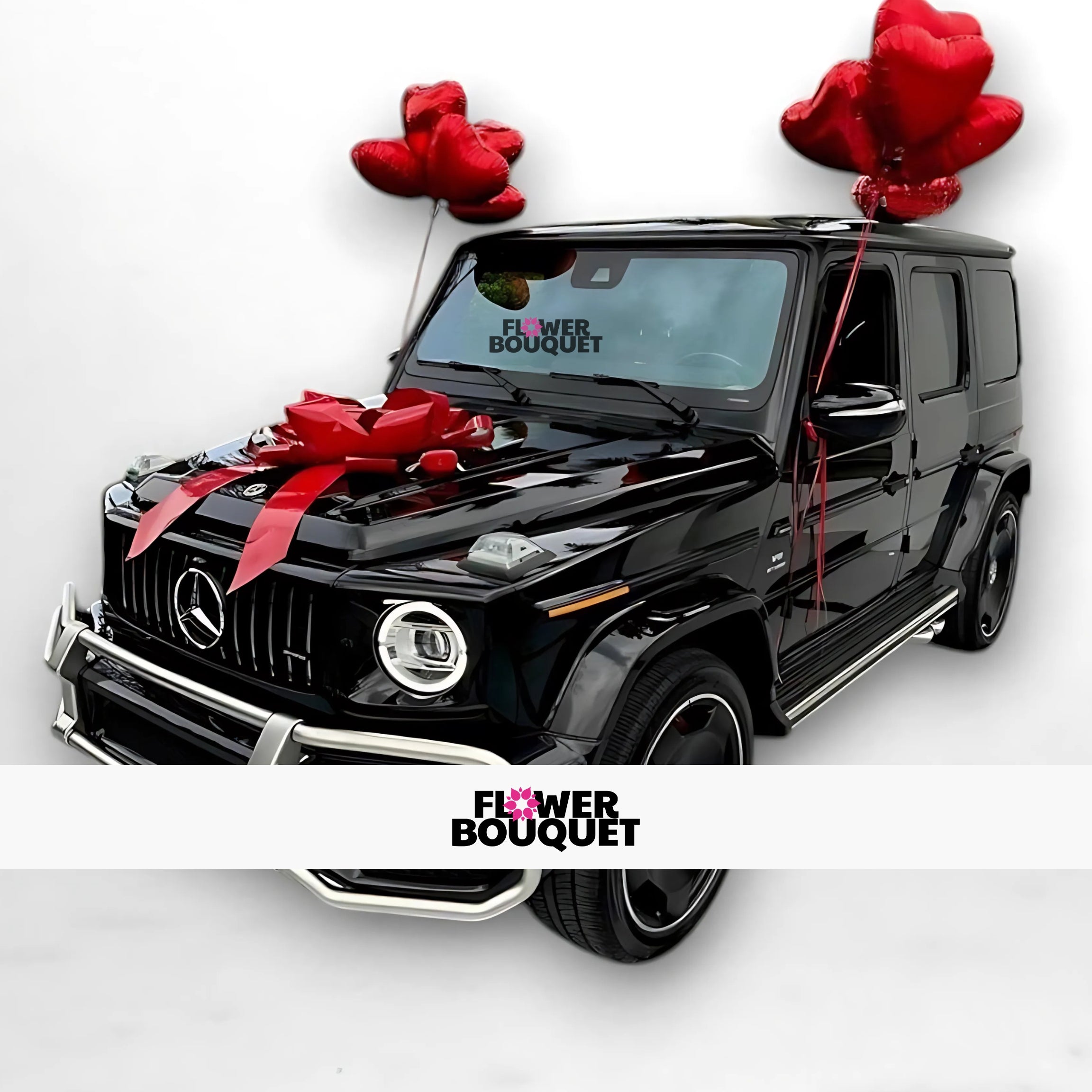 Luxury G-Class Wedding Car Red Bow Decoration