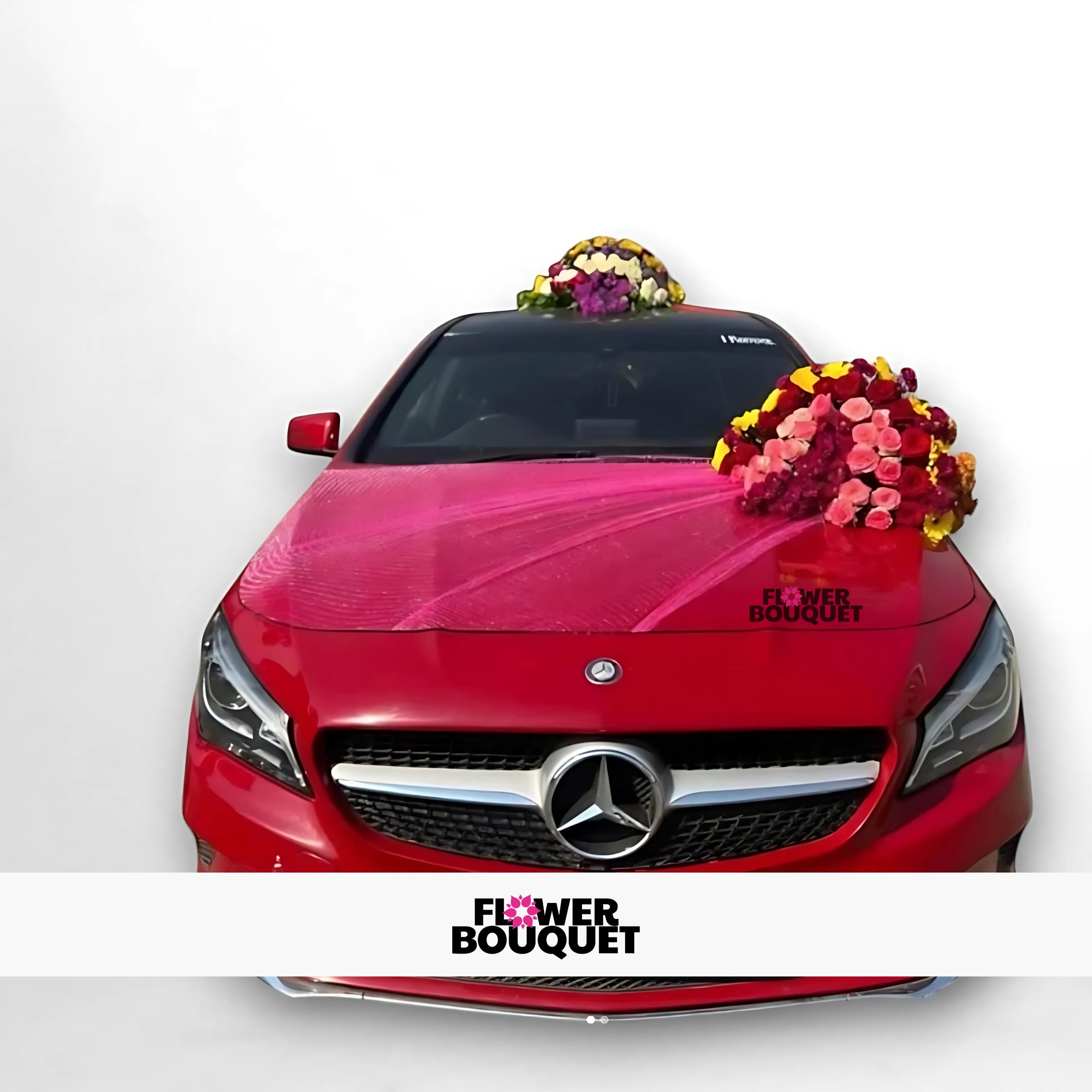 Mercedes Blossom Red Wedding Car Decoration