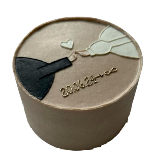 Minimal Love Engagement Cake - 2 Lbs Modern Design