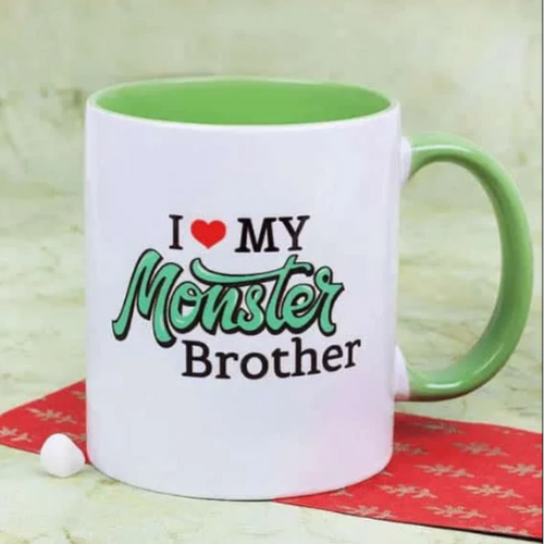 Brother Quote – Green & White Ceramic Mug