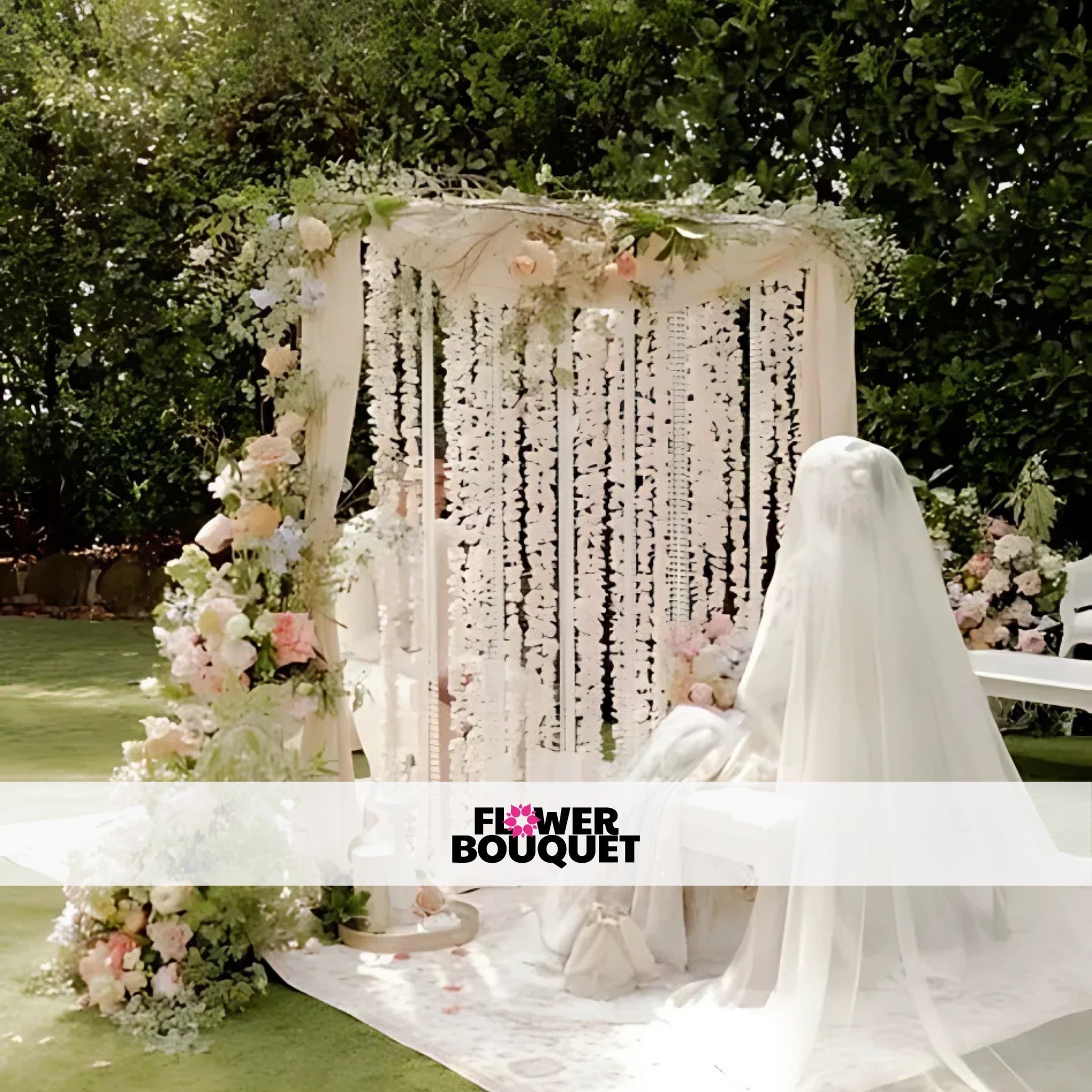 Outdoor Nikah Canopy Decor with Pastel Floral Blooms