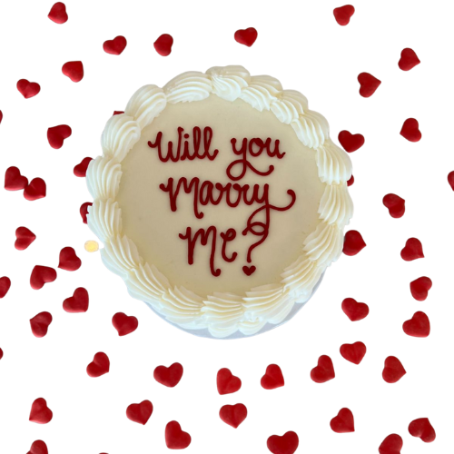 Romantic Proposal Cake - 2 Lbs Will You Marry Me Design