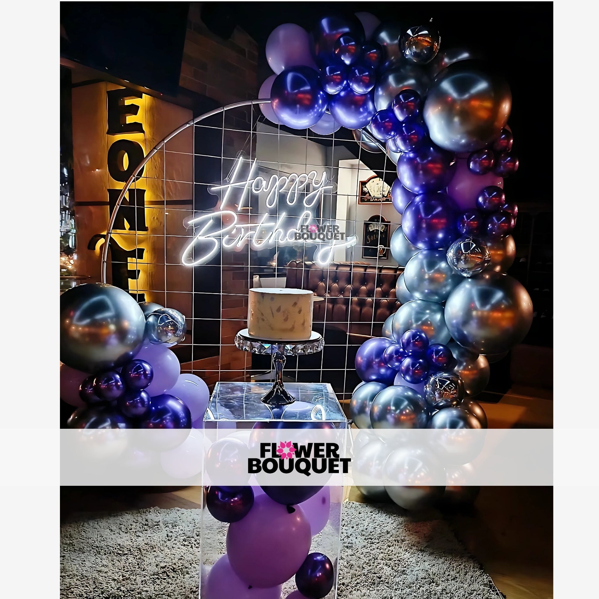 Elegant Purple and Silver Birthday Setup