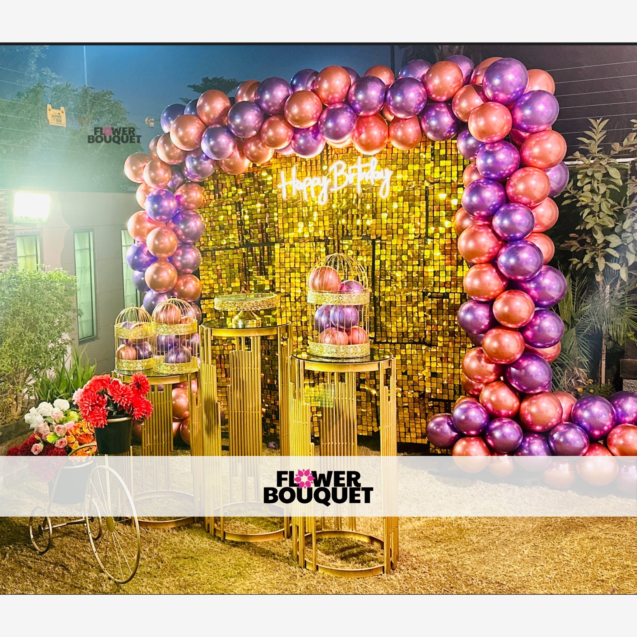 Radiant Purple & Pink Luxurious Birthday Setup