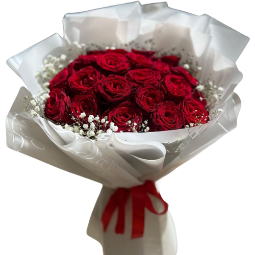 Red Roses – White Wrap