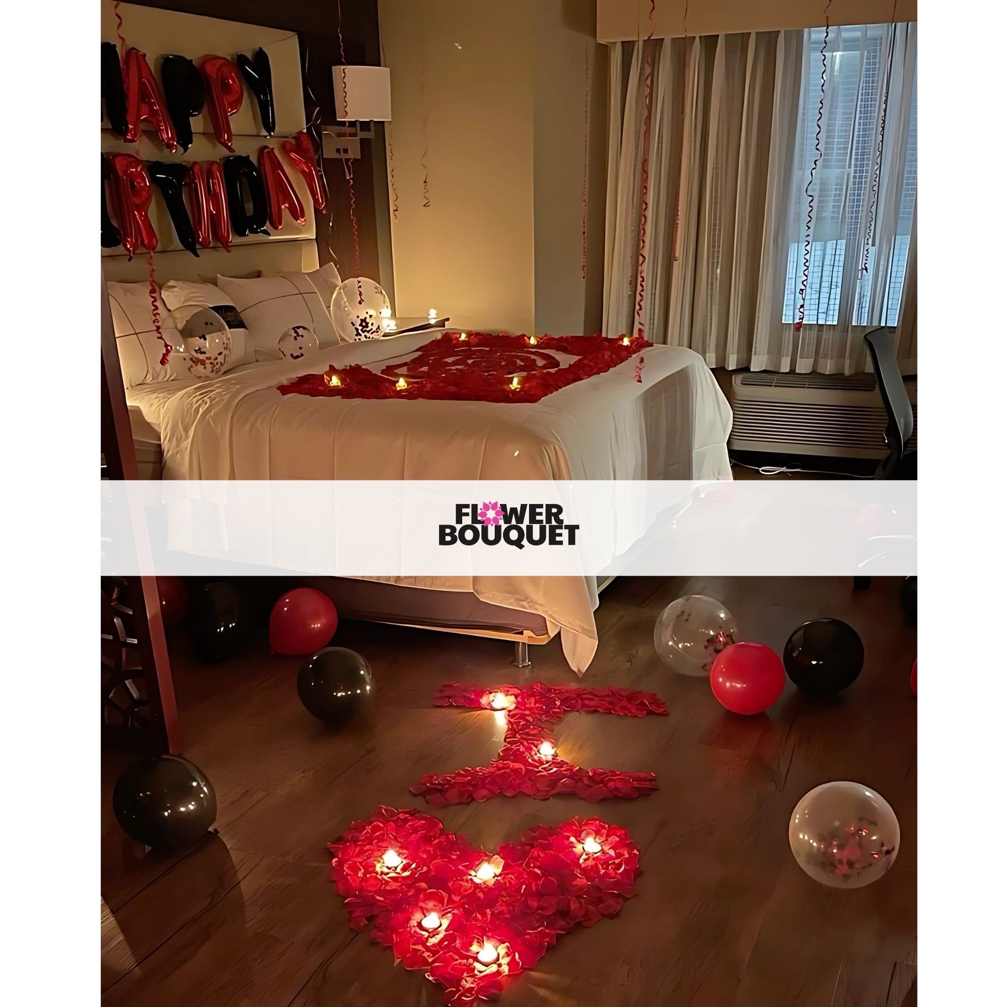 Romantic Birthday Celebration Bed Decor