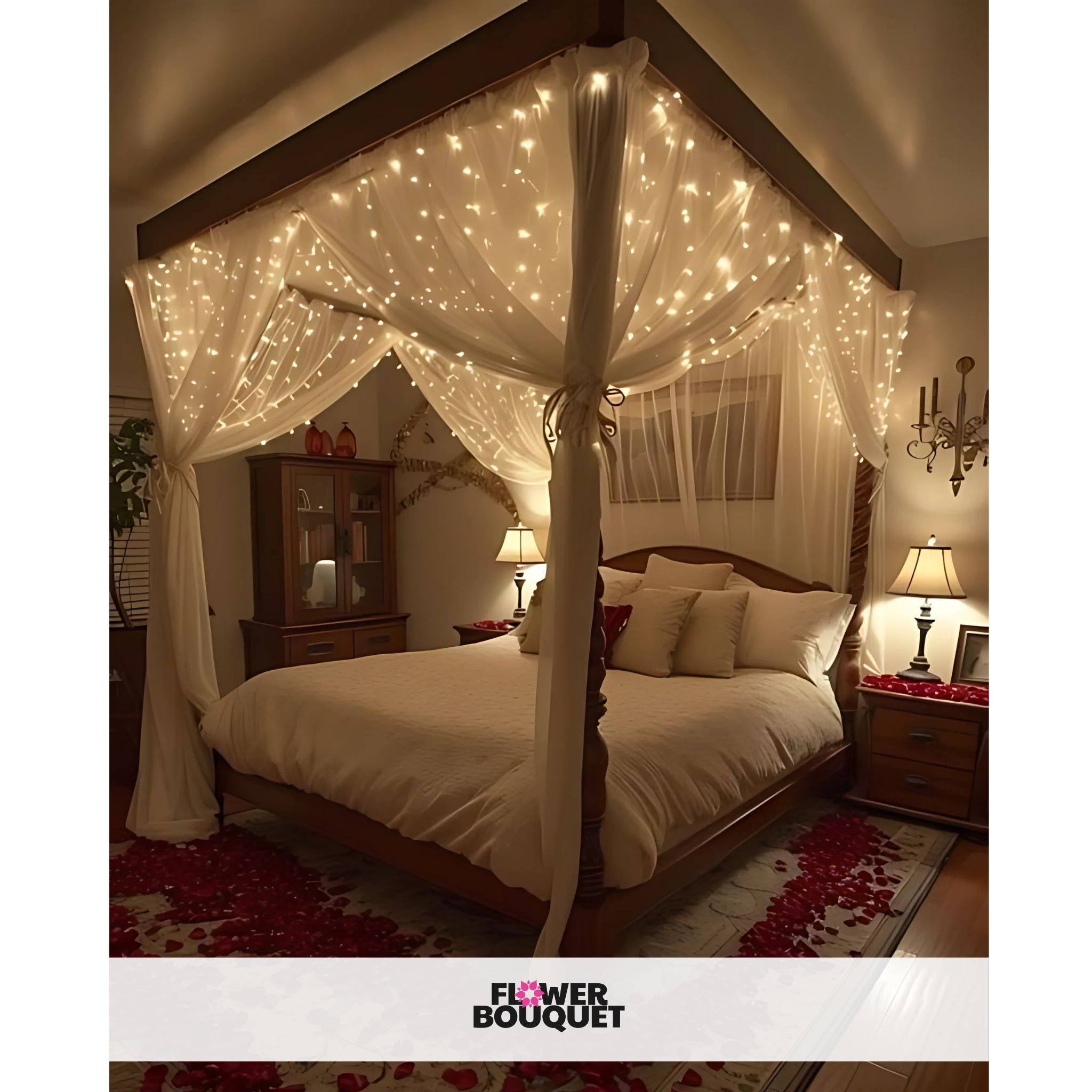 Romantic Flower Canopy Bed Decor